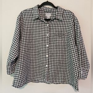 Gingham Linen Button Up